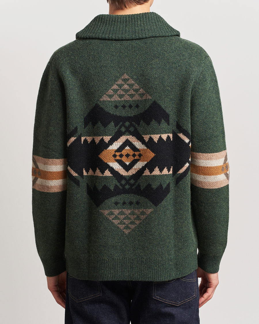 Heren | Truien | Pendleton | Nehalem Lambswool Cardigan Forest Green