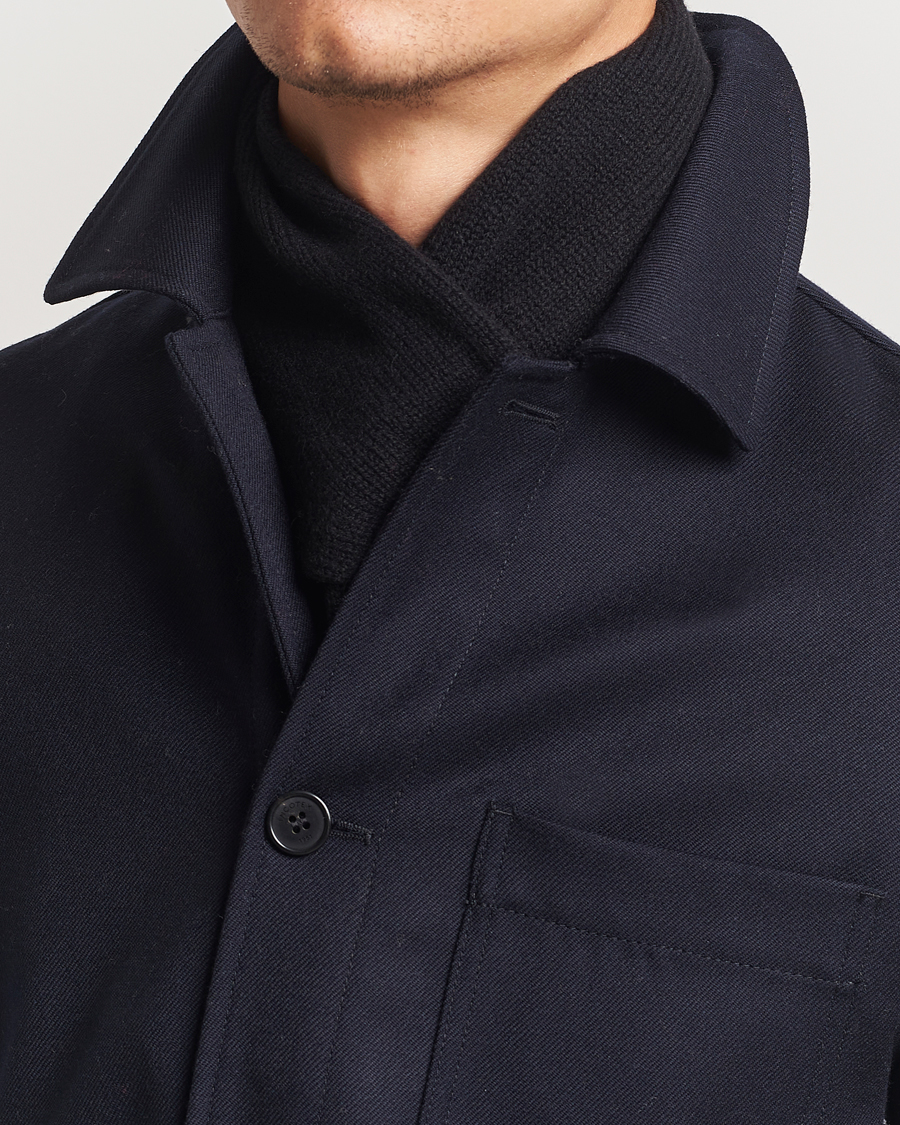 Heren | Piacenza Cashmere Short Loop Cashmere Scarf Black | Piacenza Cashmere | Short Loop Cashmere Scarf Black