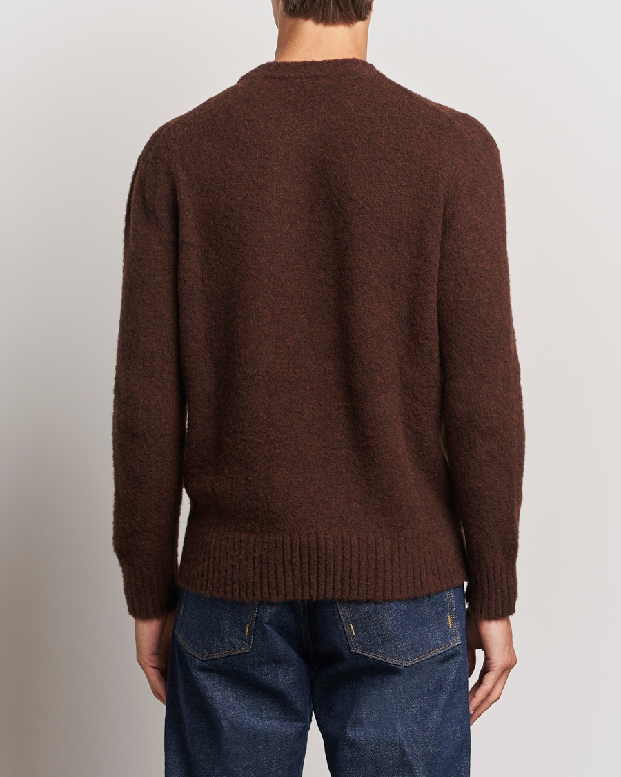 Homme | Pulls Et Tricots | Piacenza Cashmere | Brushed Wool Crew Neck Dark Brown
