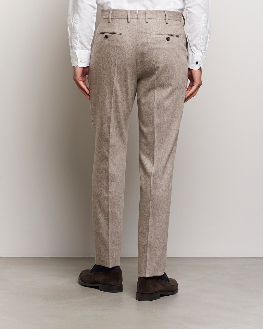 Heren | Broeken | PT01 | Slim Fit Pleated Wool/Cashmere Trousers Beige