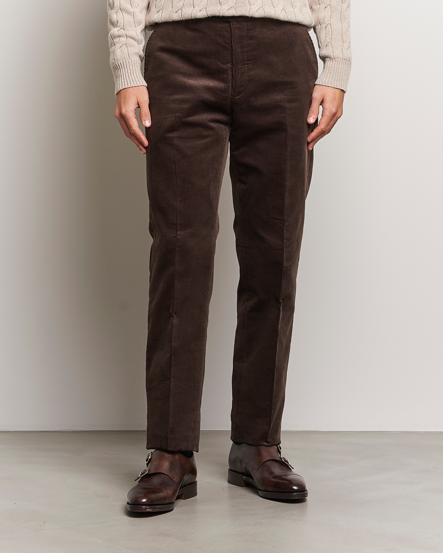Heren | Broeken | Ralph Lauren Purple Label | Wale Corduroy Trousers Brown