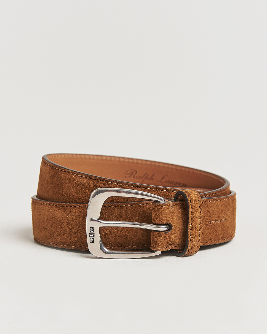 Heren | Ralph Lauren Purple Label Western Belt Brown Suede | Ralph Lauren Purple Label | Western Belt Brown Suede