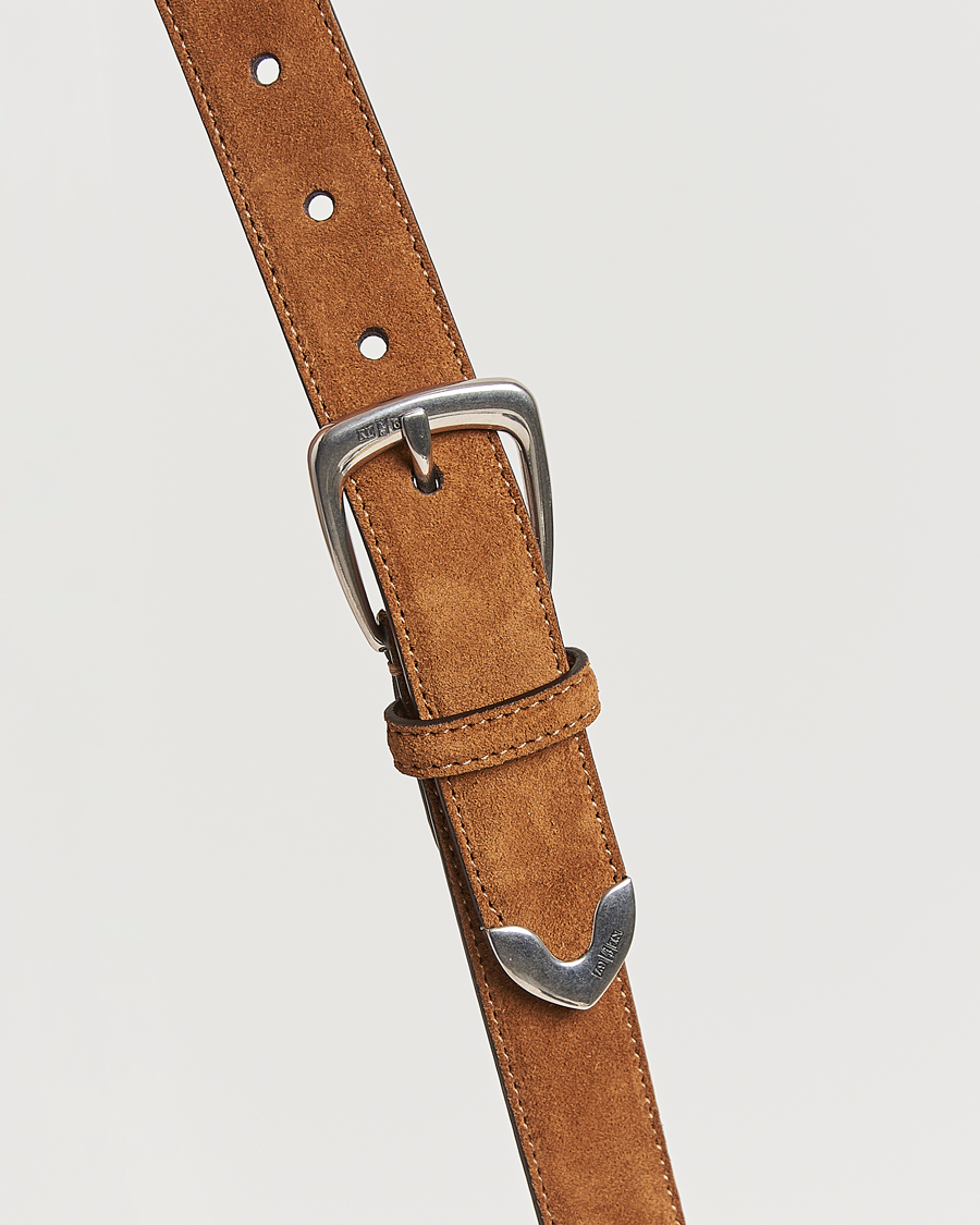 Heren | Ralph Lauren Purple Label Western Belt Brown Suede | Ralph Lauren Purple Label | Western Belt Brown Suede