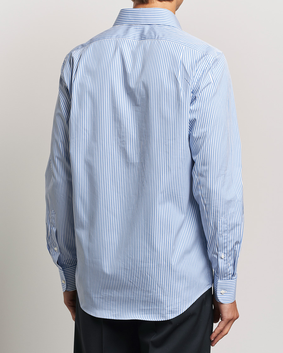 Heren | Overhemden | Ralph Lauren Purple Label | Pop Stripe Cotton Shirt Light Blue