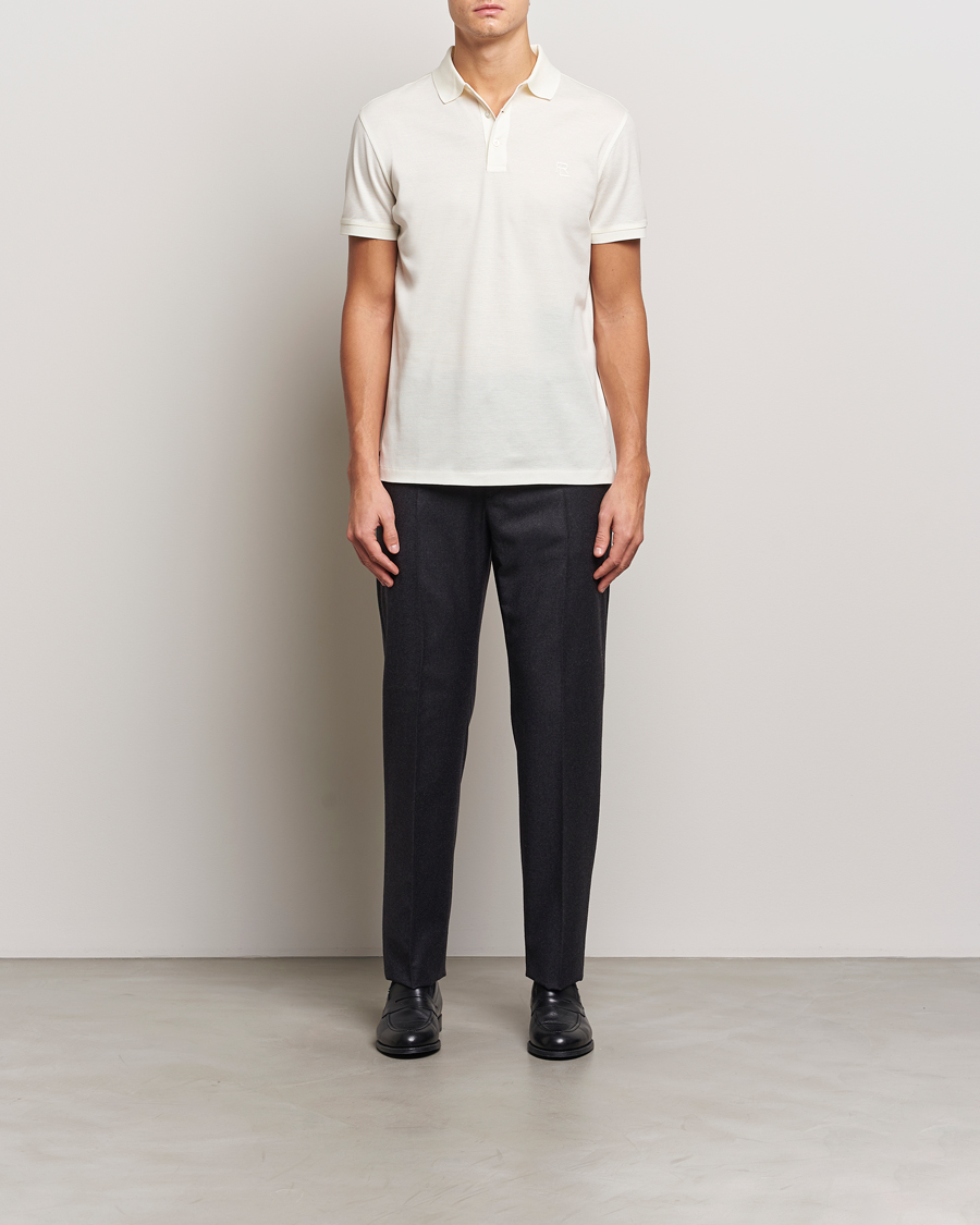Heren | Polo's | Ralph Lauren Purple Label | Monogram Logo Polo Off White