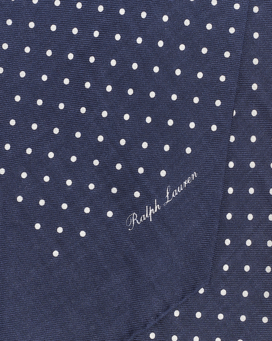 Heren | Ralph Lauren Purple Label Printed Cashmere Scarf Navy Dot | Ralph Lauren Purple Label | Printed Cashmere Scarf Navy Dot