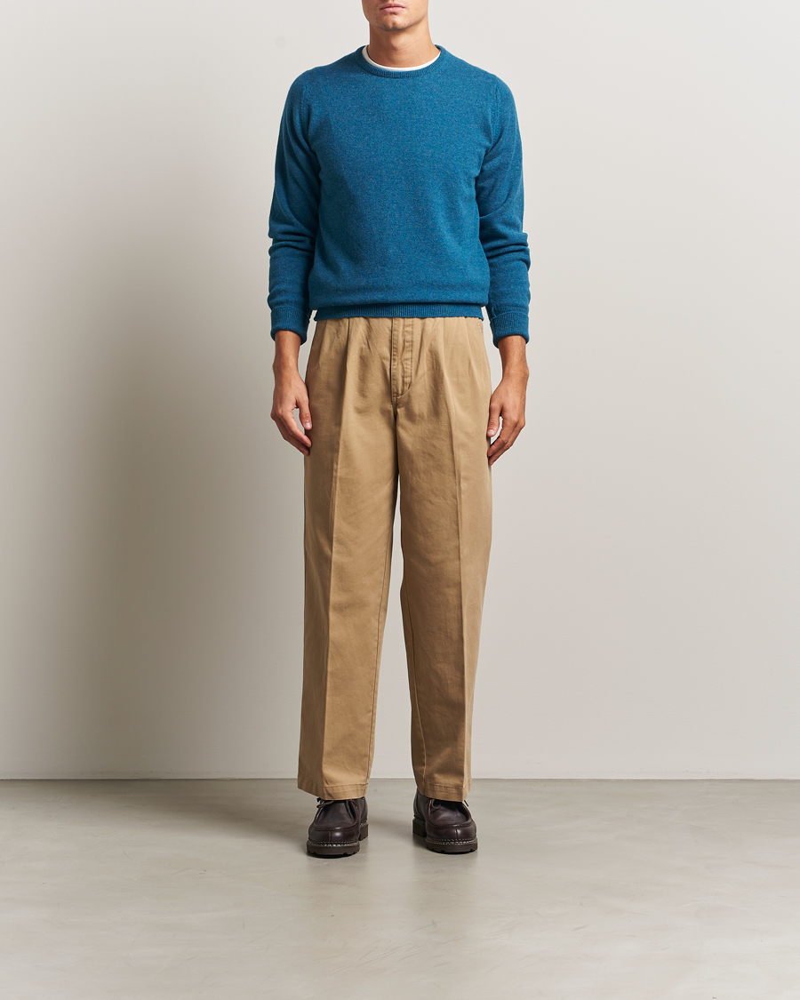 Heren | Truien | William Lockie | Rob Lambswool Crewneck Mallard
