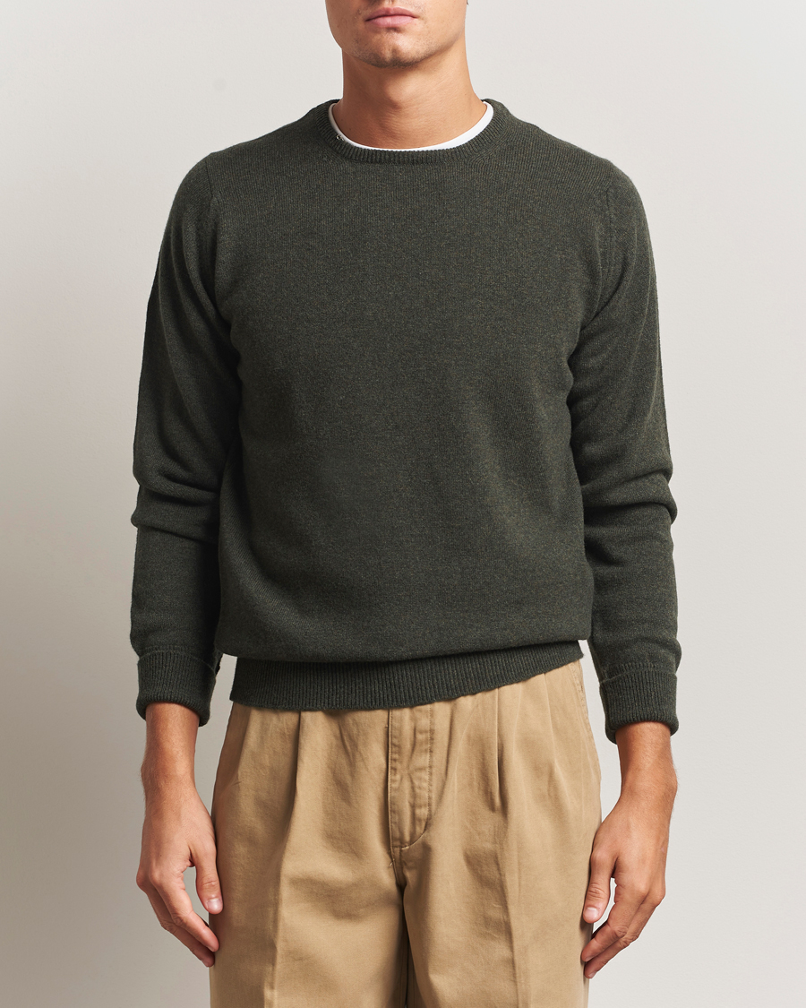 Heren | Truien | William Lockie | Rob Lambswool Crewneck Seaweed