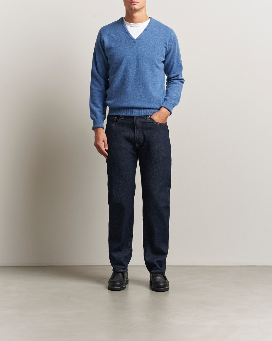 Heren | Truien | William Lockie | Rob Lambswool V-Neck Clyde