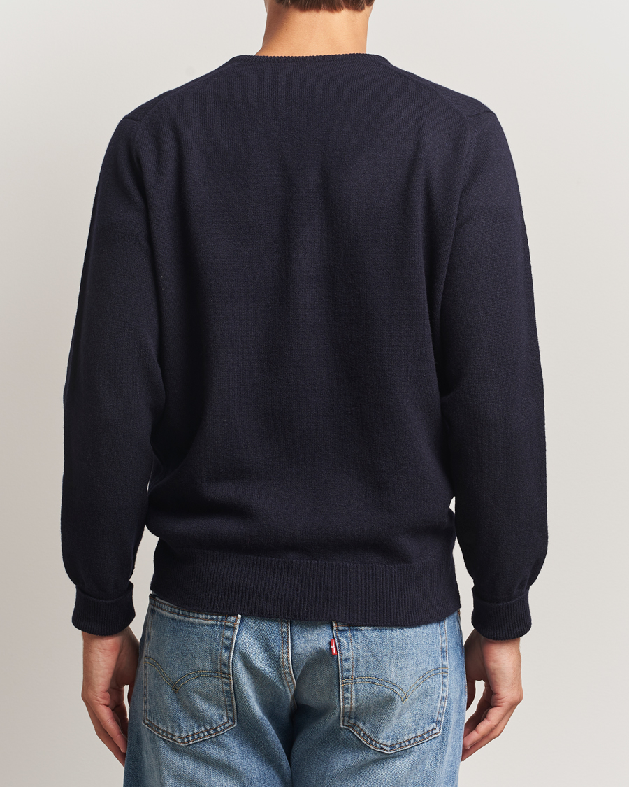 Heren | Truien | William Lockie | Rob Lambswool V-Neck Navy