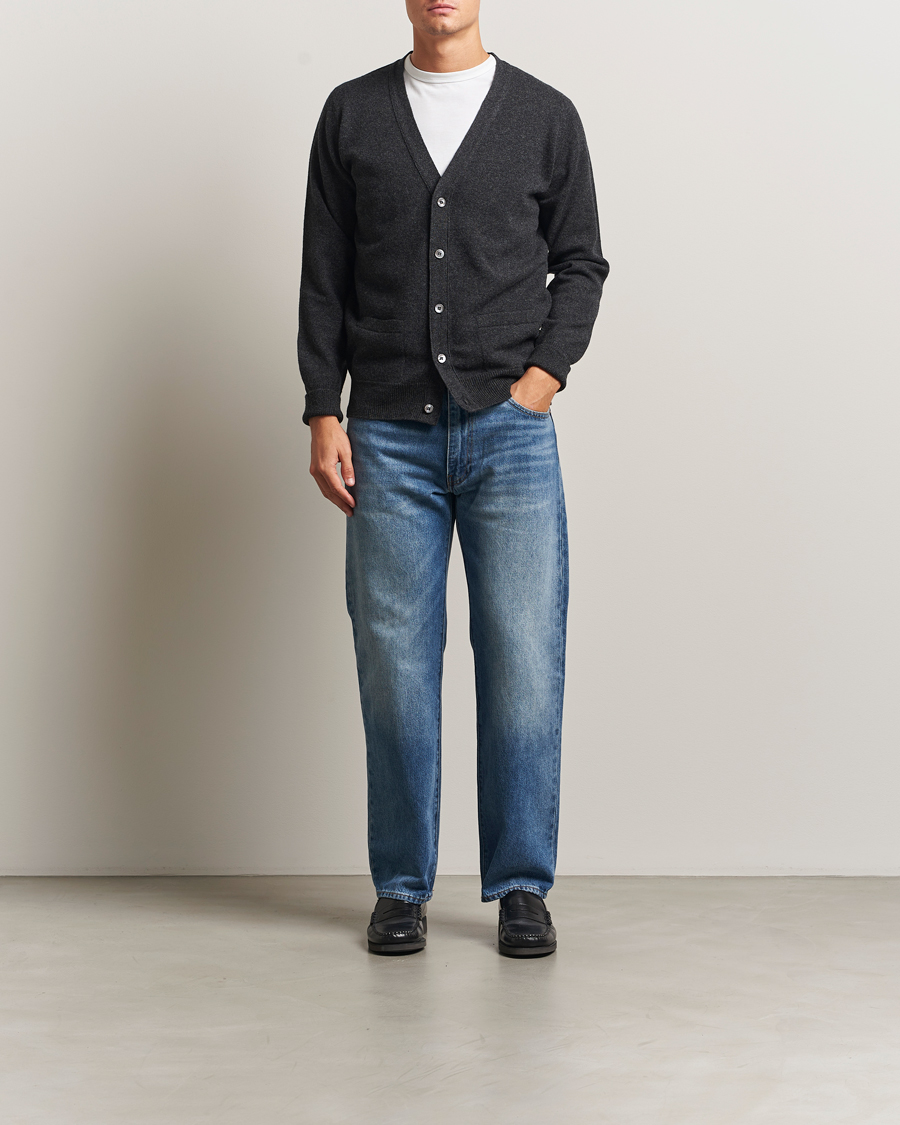 Homme | Pulls Et Tricots | William Lockie | Rob Lambswool Cardigan Charcoal
