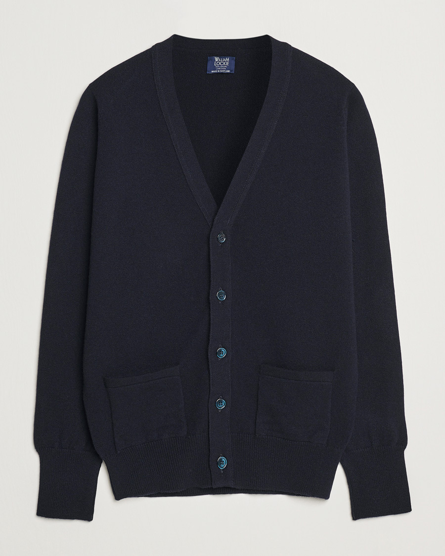 Homme | Pulls Et Tricots | William Lockie | Rob Lambswool Cardigan Navy