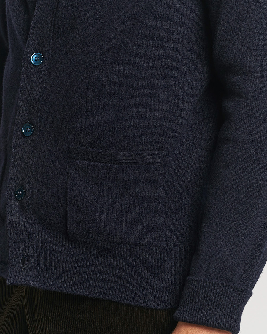 Heren | Truien | William Lockie | Rob Lambswool Cardigan Navy