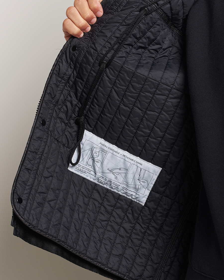 Heren | Jassen | Stone Island | Glass Cover-TC Garment Dyed Detach Vest Jacket Black