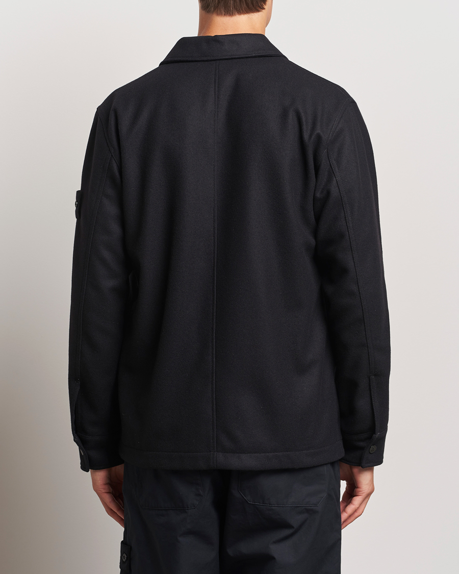 Homme | Chemises | Stone Island | Ghost Wool/Nylon Flannel Overshirt Black