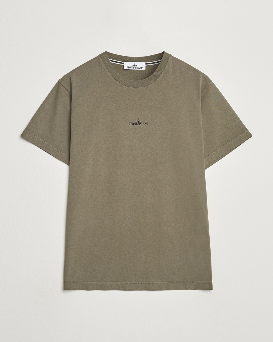 Homme | T-shirts | Stone Island | Garment Dyed Jersey Logo T-Shirt Walnut