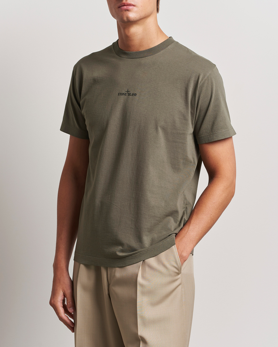 Homme | T-shirts | Stone Island | Garment Dyed Jersey Logo T-Shirt Walnut
