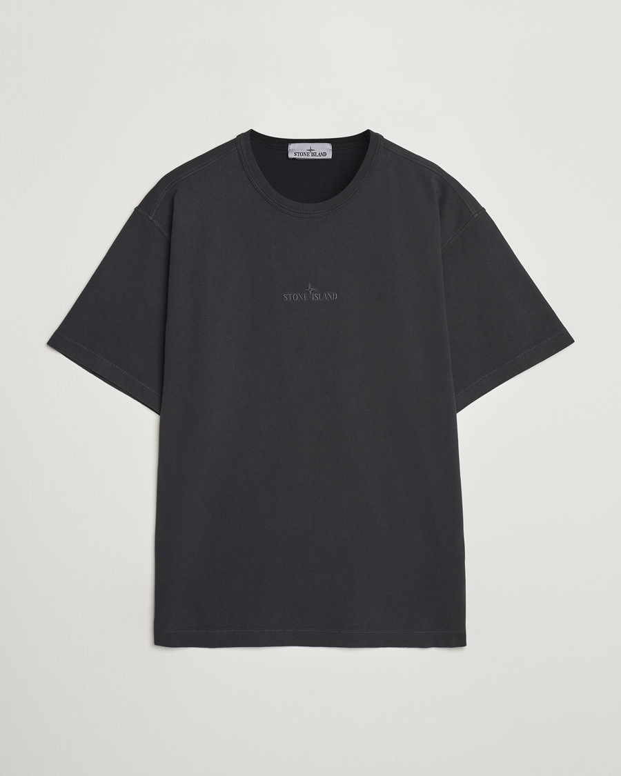 Heren | T-shirts | Stone Island | Old Dyed Cotton Logo T-Shirt Black