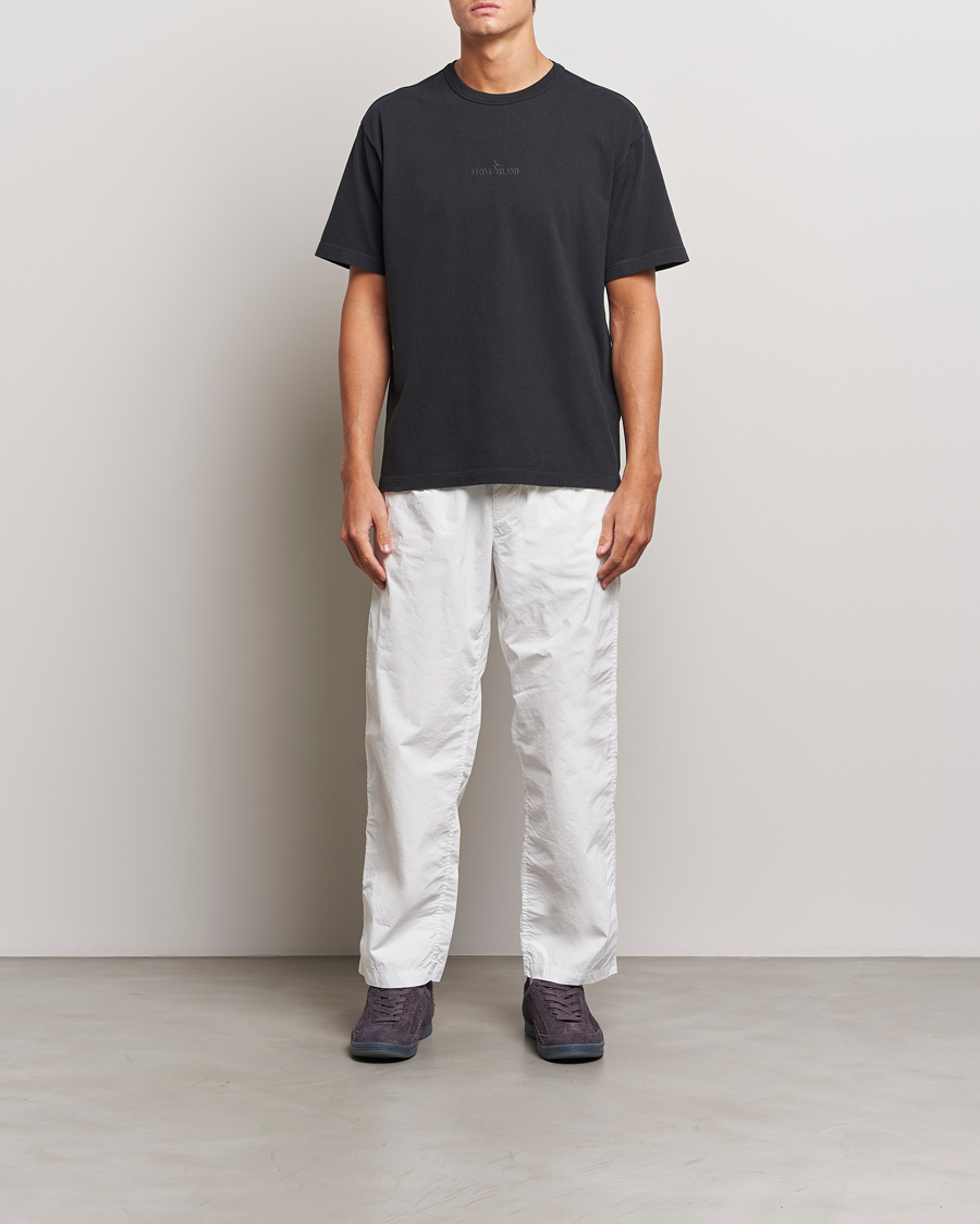 Heren | T-shirts | Stone Island | Old Dyed Cotton Logo T-Shirt Black