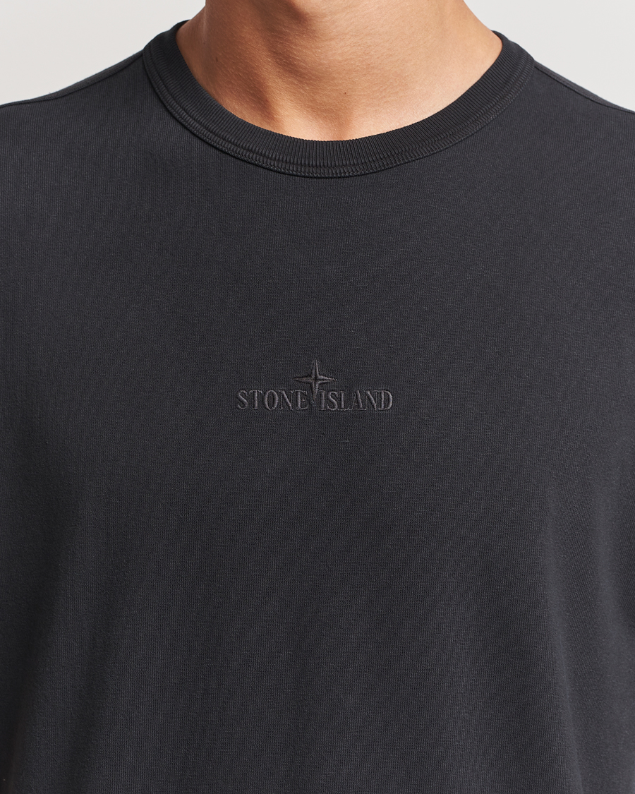 Heren | T-shirts | Stone Island | Old Dyed Cotton Logo T-Shirt Black