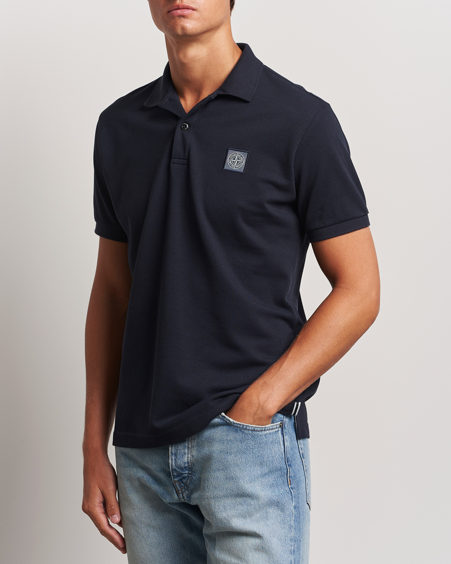 Homme | Polos | Stone Island | Cotton Pique Polo Navy Blue
