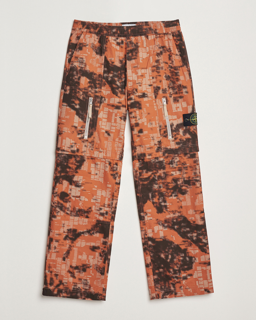 Heren | Broeken | Stone Island | Brused Cotton Canvas Camo Cargo Pants Orange