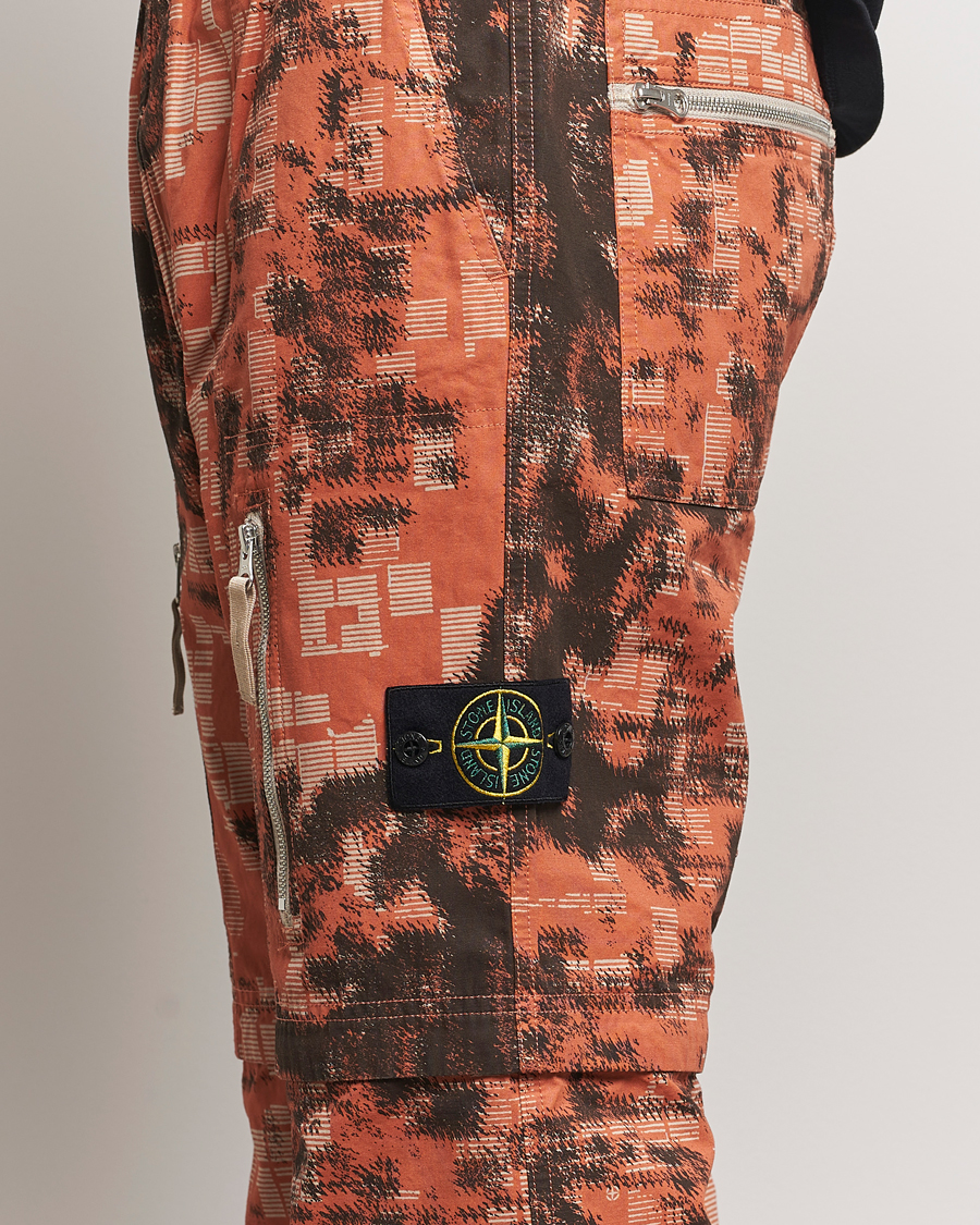 Homme | Pantalons | Stone Island | Brused Cotton Canvas Camo Cargo Pants Orange