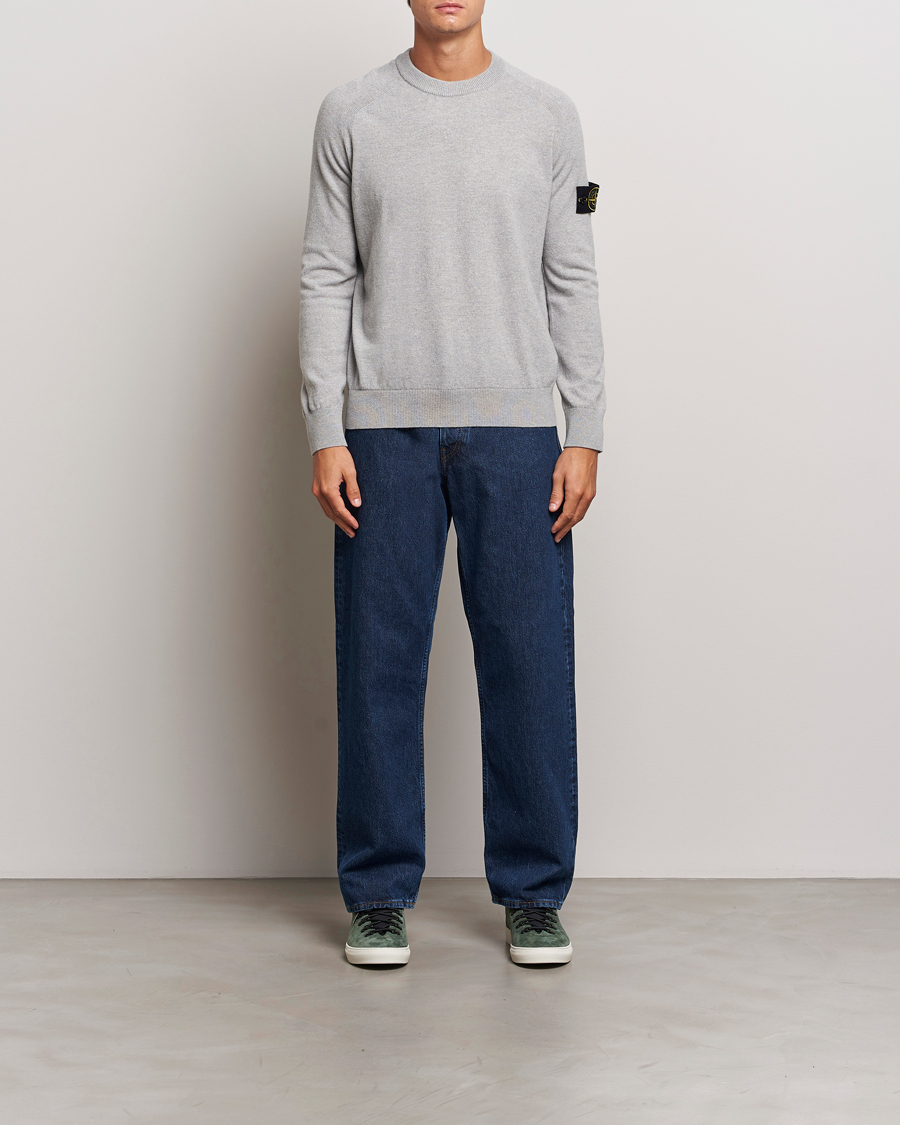 Heren | Truien | Stone Island | Cardigan Knit Geelong Wool Crew Neck Melange Grey