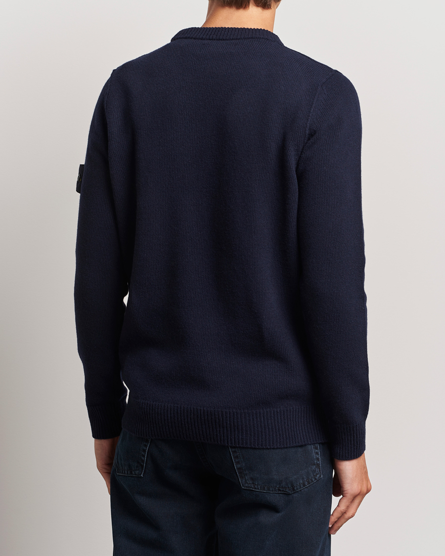 Homme | Pulls Et Tricots | Stone Island | Knitted Lambwool Sweater Navy Blue