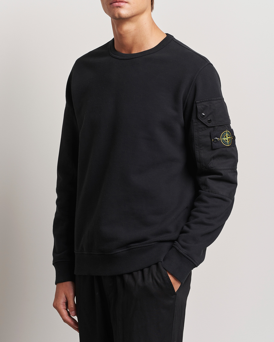 Homme | Pulls Et Tricots | Stone Island | Brushed Cotton Fleece Sweatshirt Black
