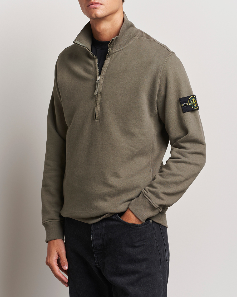 Homme | Pulls Et Tricots | Stone Island | Garment Dyed Fleece Half Zip Walnut