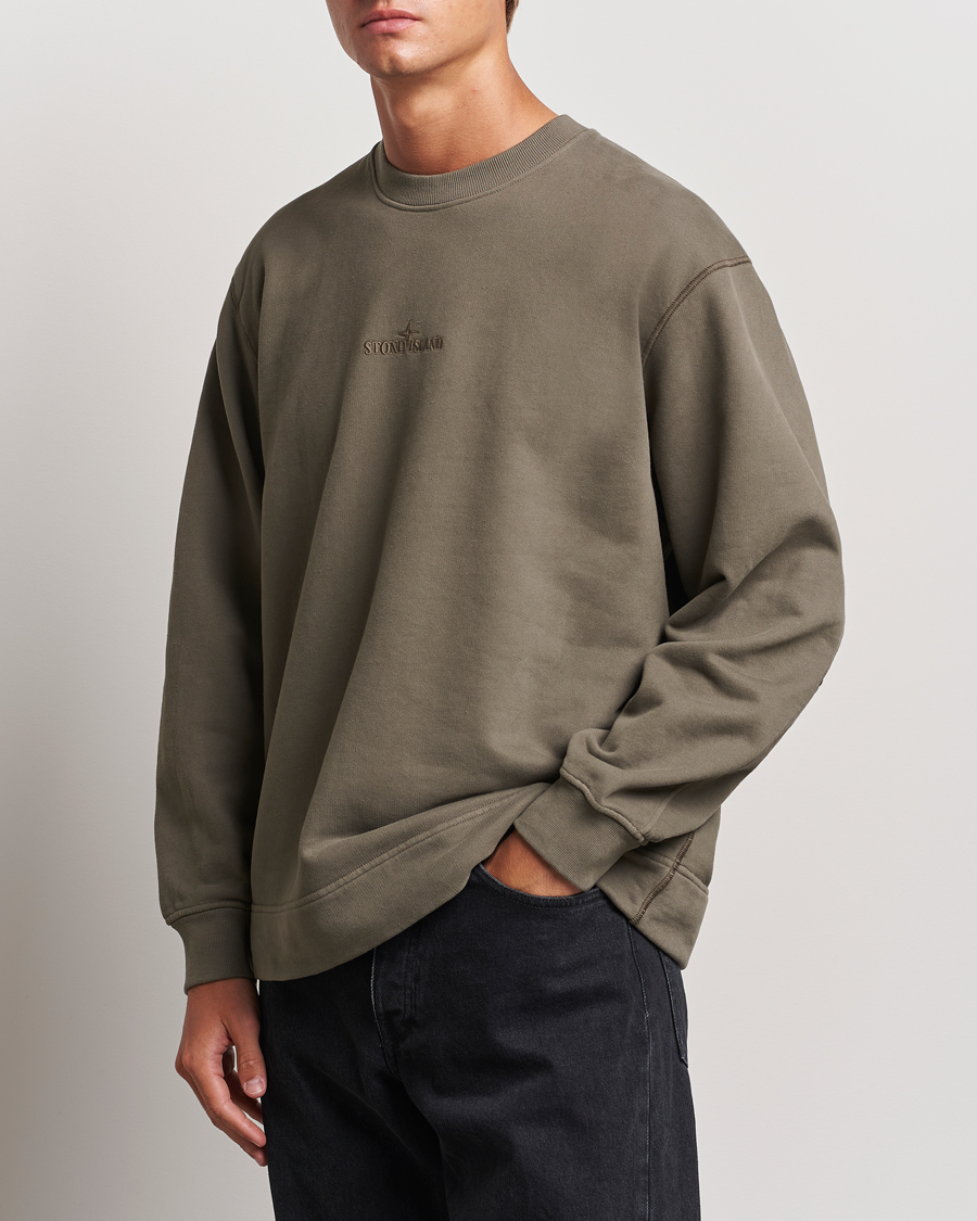 Homme | Pulls Et Tricots | Stone Island | Garment Dyed Fleece Logo Sweatshirt Walnut