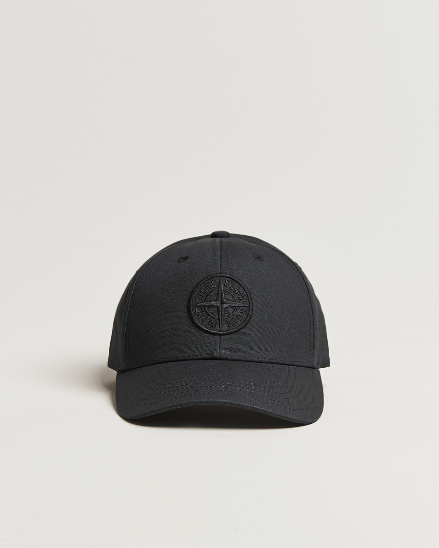 Homme | Stone Island Cotton Rep Logo Cap Black | Stone Island | Cotton Rep Logo Cap Black