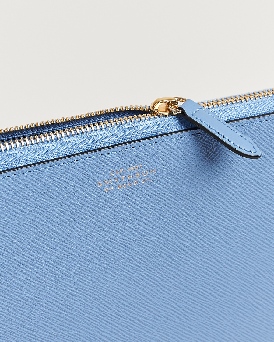 Homme | Smythson Panama Small Laptop Case Nile Blue | Smythson | Panama Small Laptop Case Nile Blue