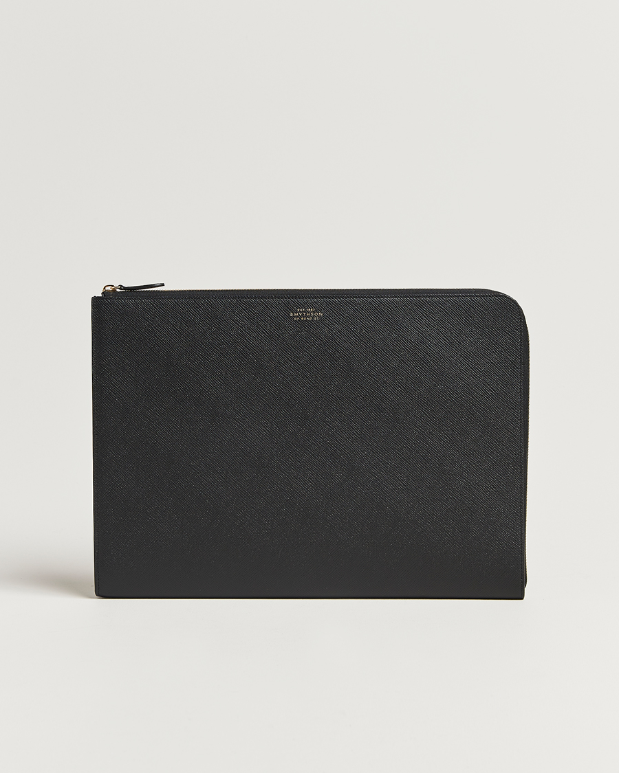 Heren | Tassen | Smythson | Panama Large Laptop Case Black
