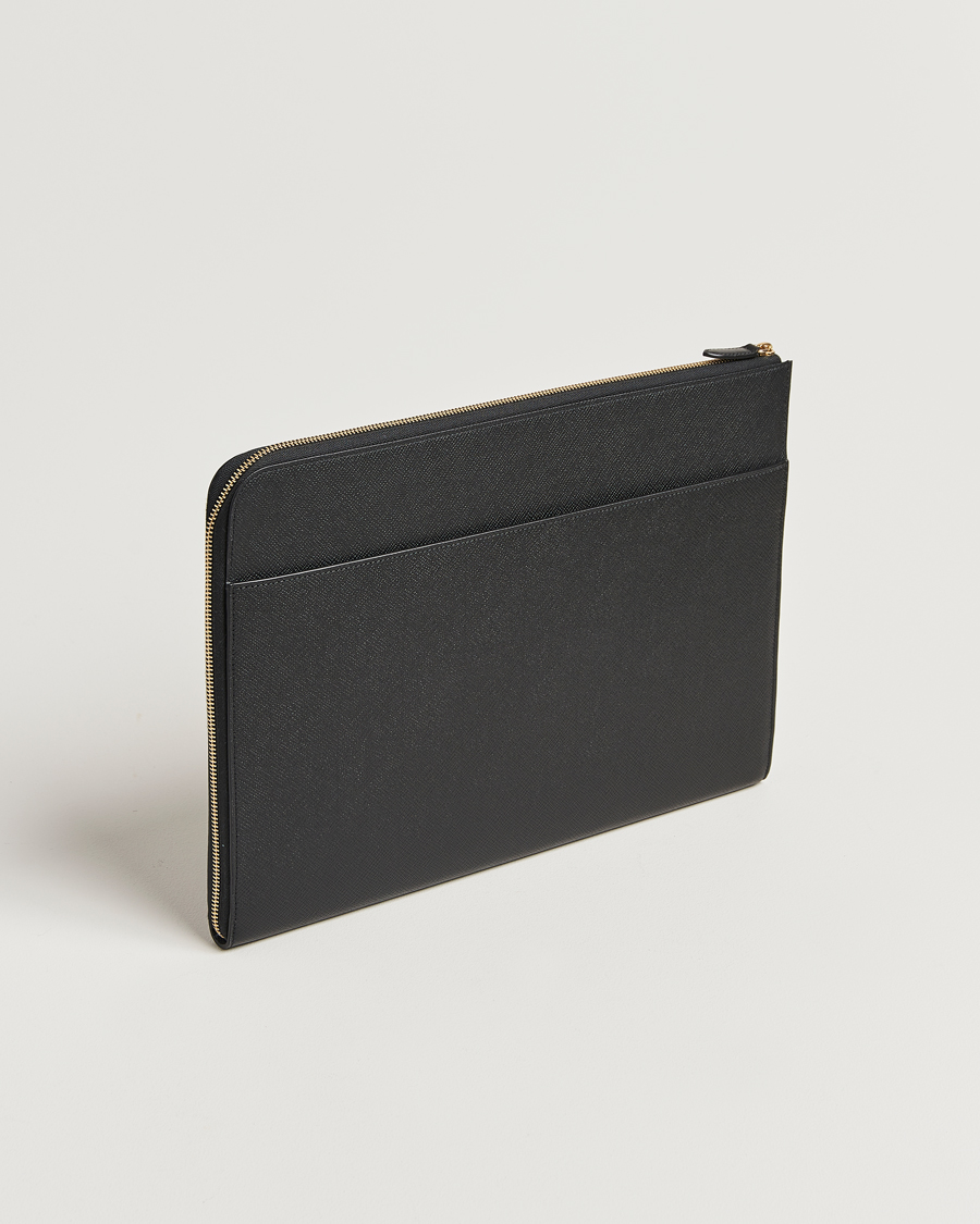 Heren | Tassen | Smythson | Panama Large Laptop Case Black