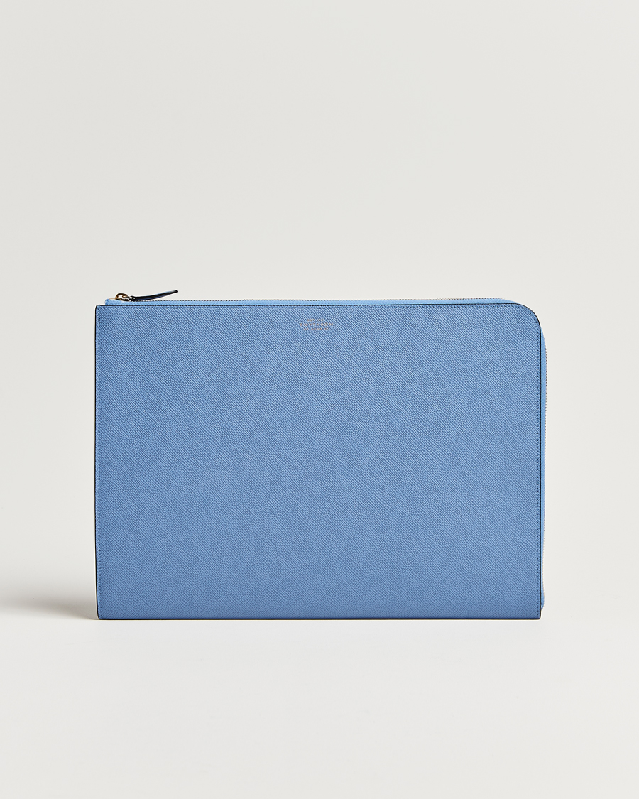 Homme | Sacs | Smythson | Panama Large Laptop Case Nile Blue