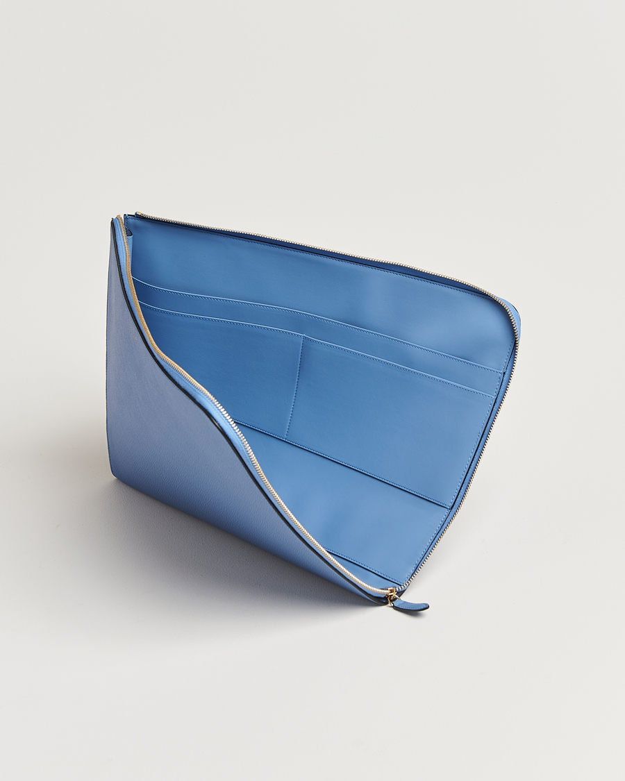 Homme | Sacs | Smythson | Panama Large Laptop Case Nile Blue