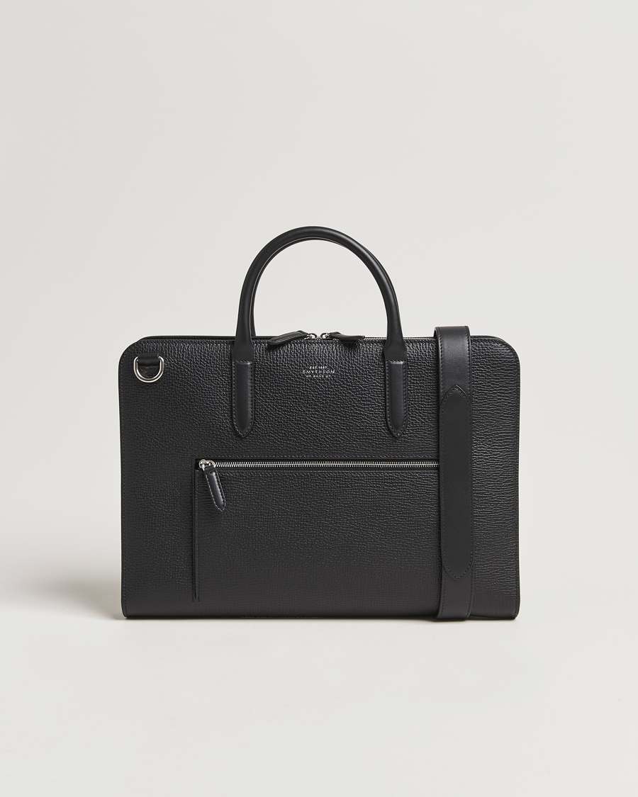 Homme | Sacs | Smythson | Ludlow Ultra Slim Brefcase With Zip Front Black