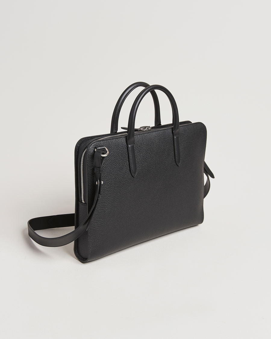 Homme | Sacs | Smythson | Ludlow Ultra Slim Brefcase With Zip Front Black