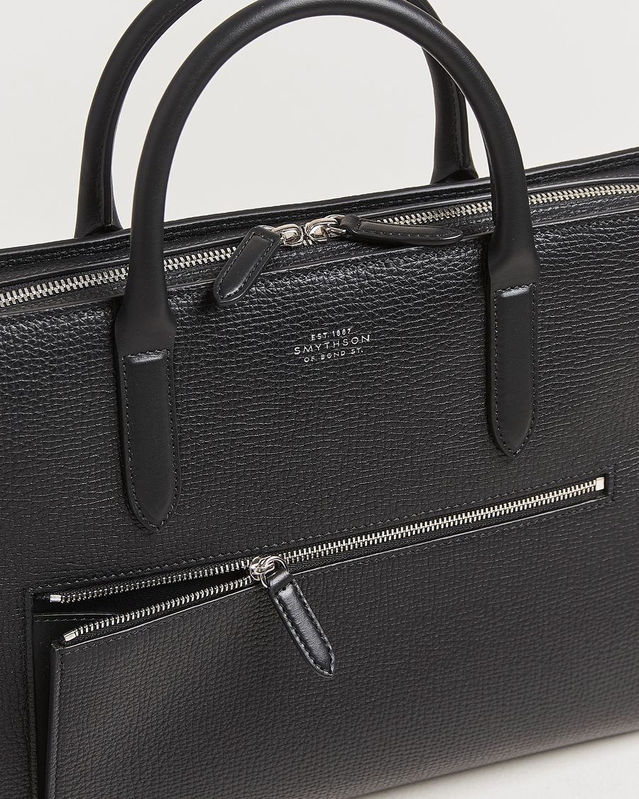 Homme | Sacs | Smythson | Ludlow Ultra Slim Brefcase With Zip Front Black