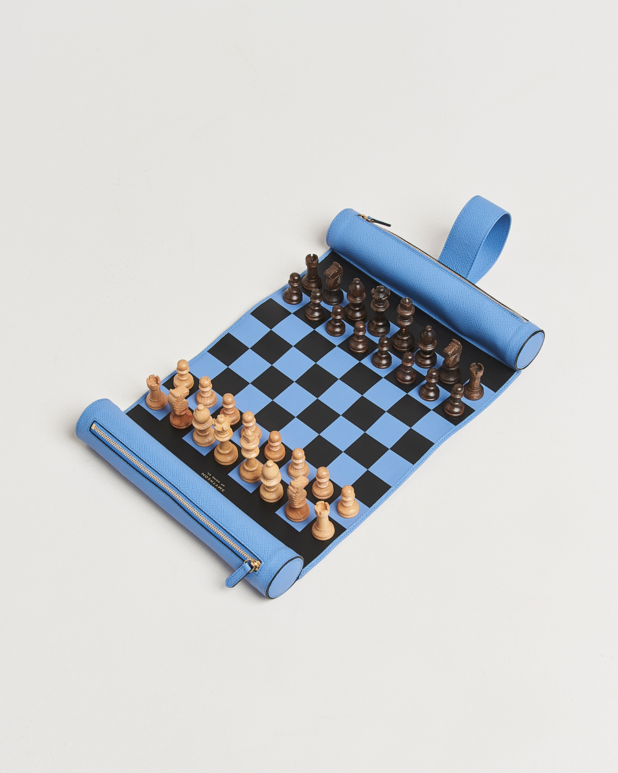 Homme | Smythson Panama Chess Roll Nile Blue | Smythson | Panama Chess Roll Nile Blue