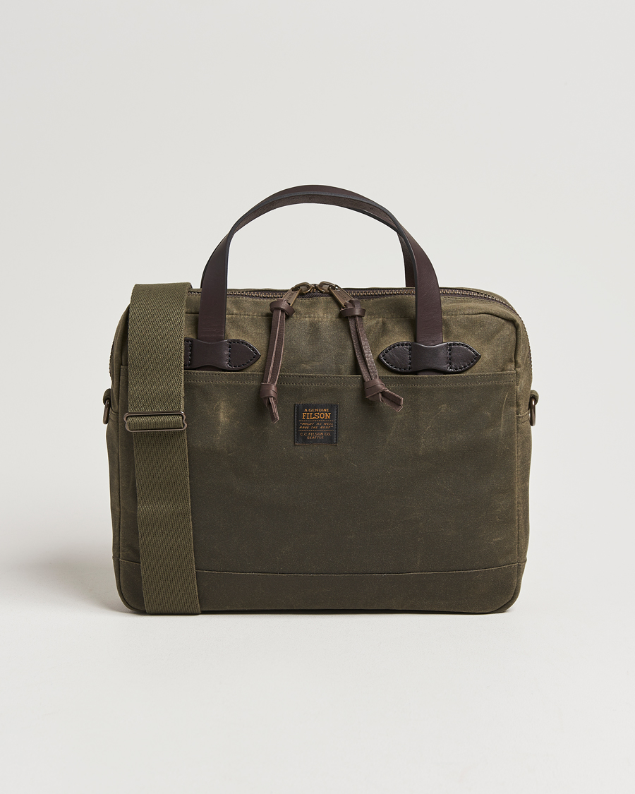 Heren | Tassen | Filson | Tin Cloth Compact Briefcase Otter Green