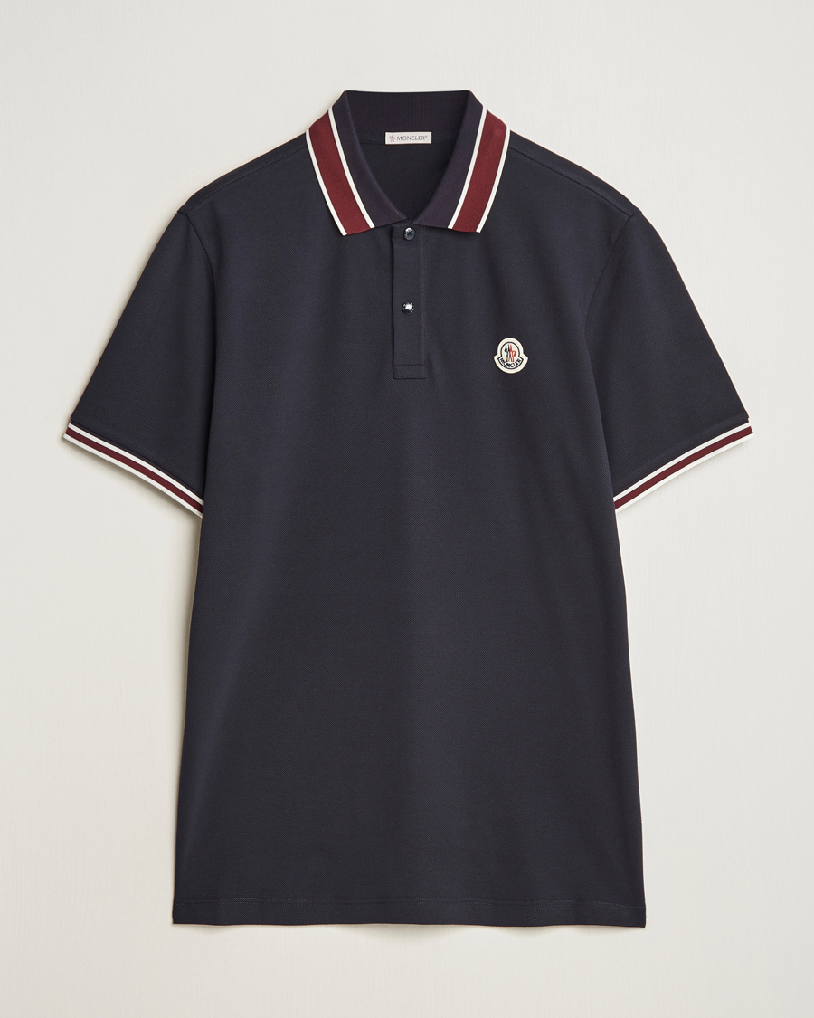 Homme | Polos | Moncler | Double Contrast Collar Polo Navy