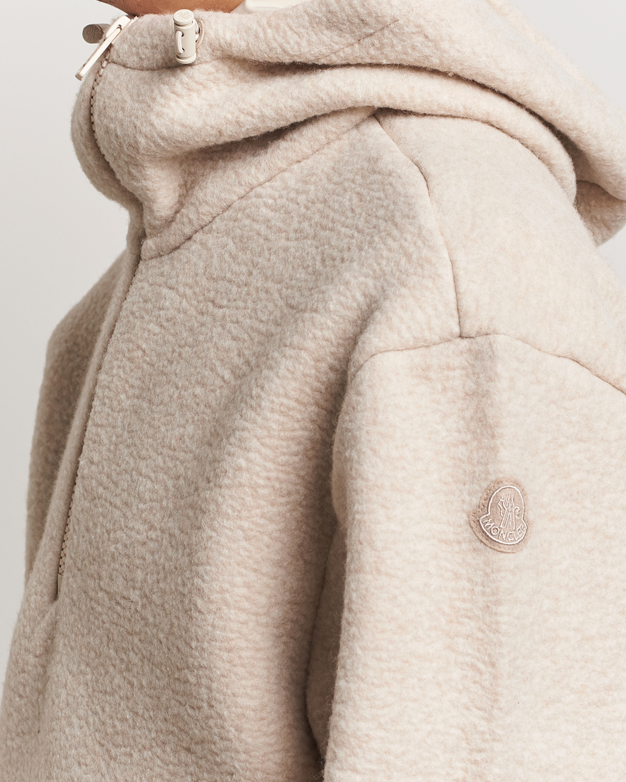 Heren | Truien | Moncler | Half Zip Hoodie Beige