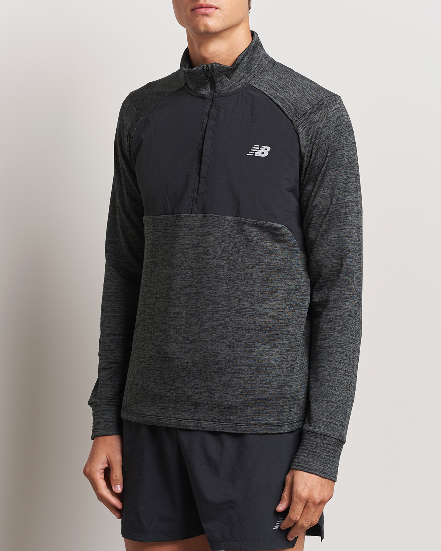 Heren | Truien | New Balance Running | Heat Grid Half Zip Black