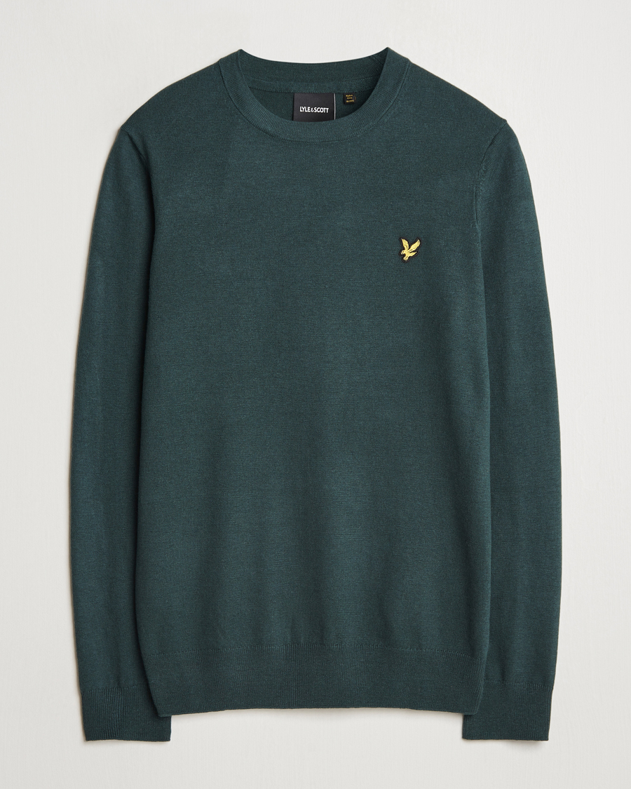 Heren | Truien | Lyle & Scott | Cotton/Merino Crew Neck Jumper Argyle Teal