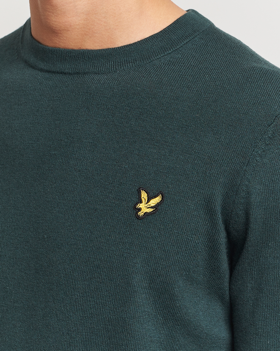 Heren | Truien | Lyle & Scott | Cotton/Merino Crew Neck Jumper Argyle Teal