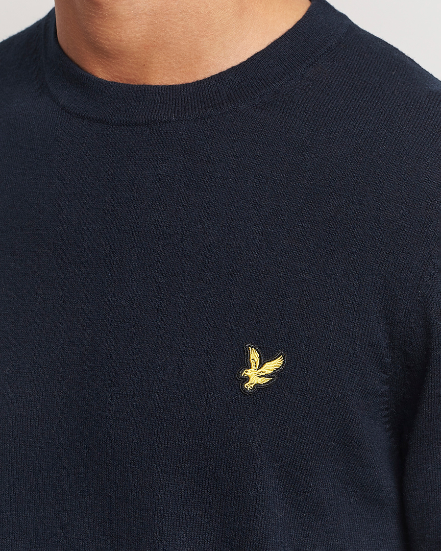 Heren | Truien | Lyle & Scott | Cotton/Merino Crew Neck Jumper Dark Navy