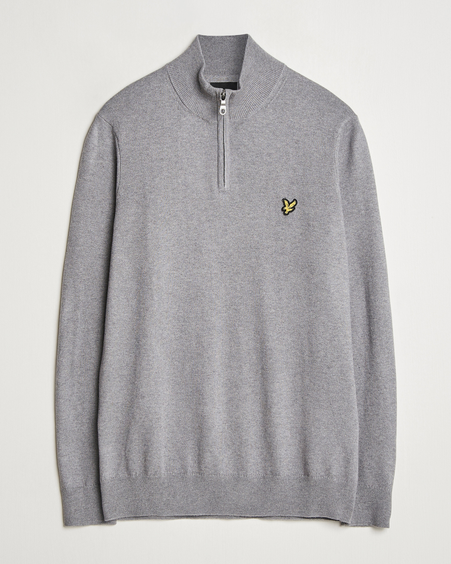 Homme | Pulls Et Tricots | Lyle & Scott | Cotton/Merino Half Zip Mid Grey Marl